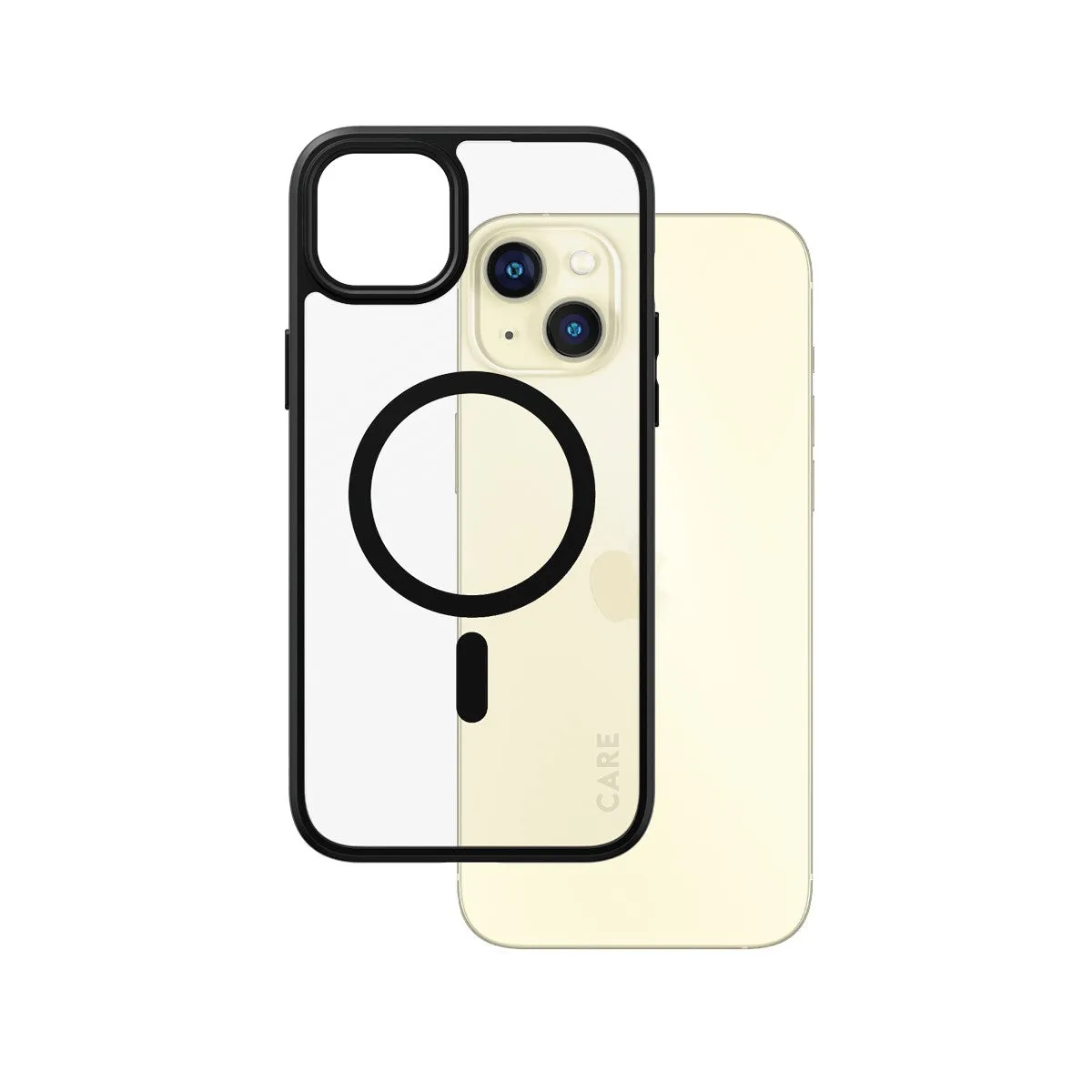 daily accessory CARE by PanzerGlass? Urban Combat Case Transparent w. Black MagSafe iPhone 15 Plus