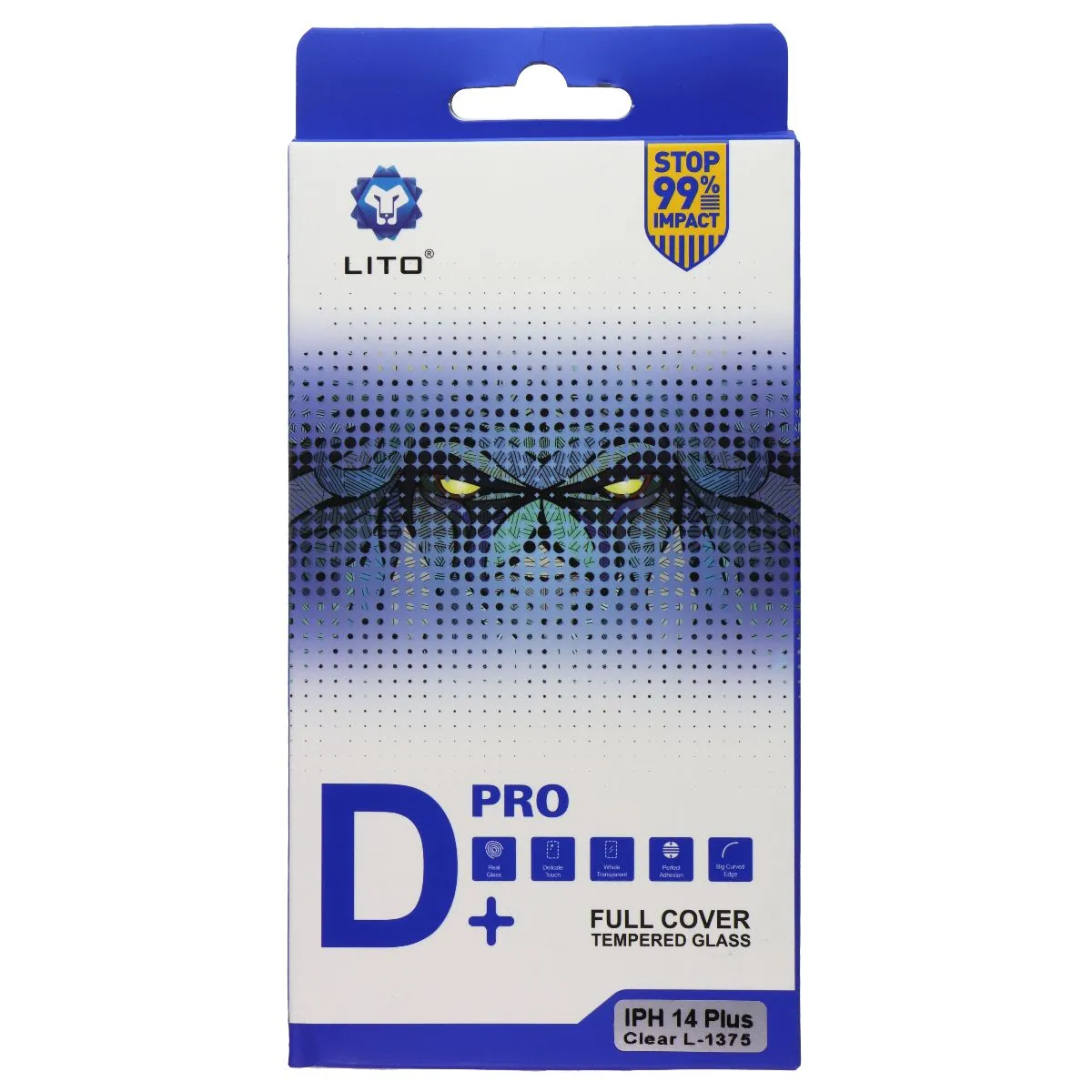 LITO D  Full Coverage Tempered Glass for iPhone 14 Plus - Clear/Blk Edge 2 Pack Device Shield Pro