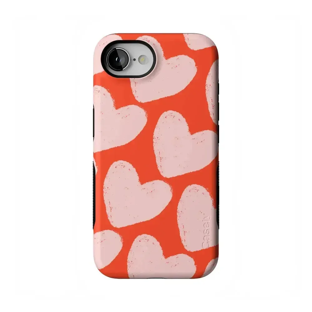 Love You More | Heart Doodle Case Textured Finish Sleek Texture