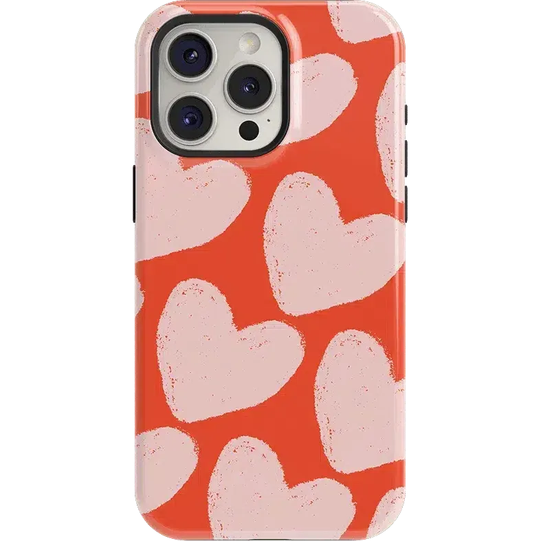 Clear Edge Love You More | Heart Doodle Case