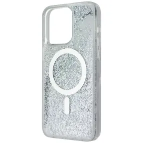 Protective Build Soft Silicone Kate Spade Liquid Glitter Case for MagSafe for iPhone 15 Pro Max - Iridescent