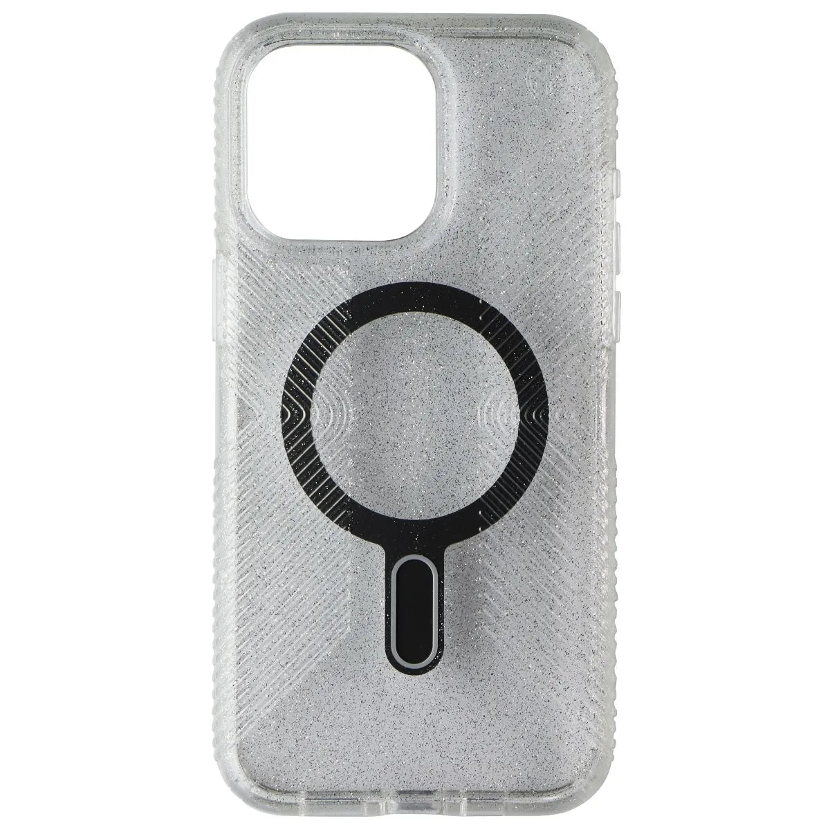 Rugged Look Modern Texture Build Speck Lux Grip ClickLock MagSafe Case iPhone 15 Pro Max - Platinum Glitter