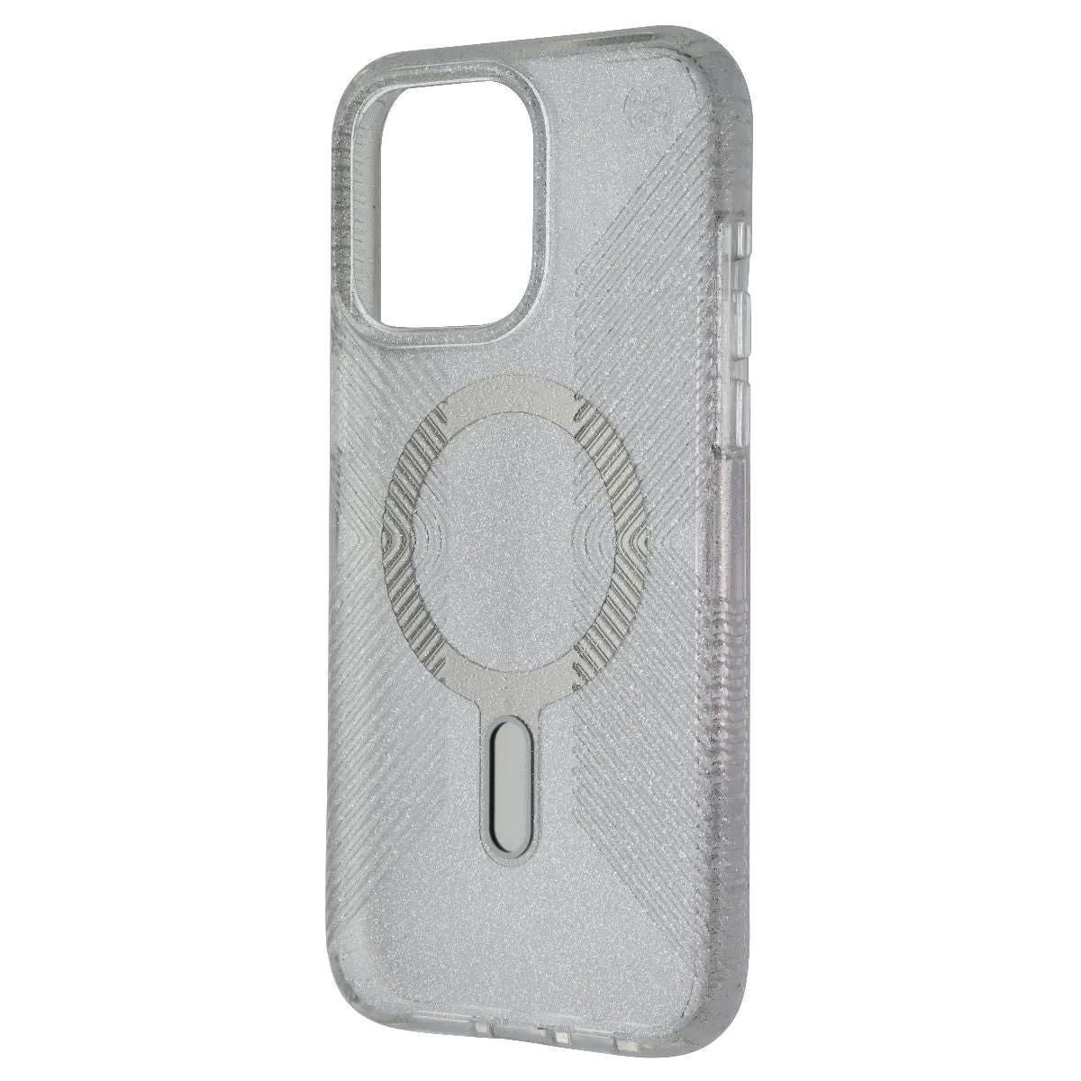 Speck Lux Grip ClickLock MagSafe Case iPhone 15 Pro Max - Platinum Glitter Minimal Texture Layer Modern Grip Design
