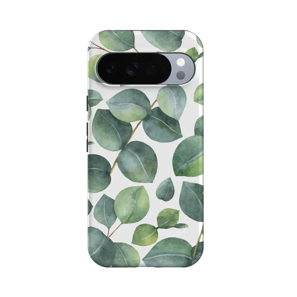 Soft Touch Leaf Me Alone | Green Floral Print Google Pixel Case