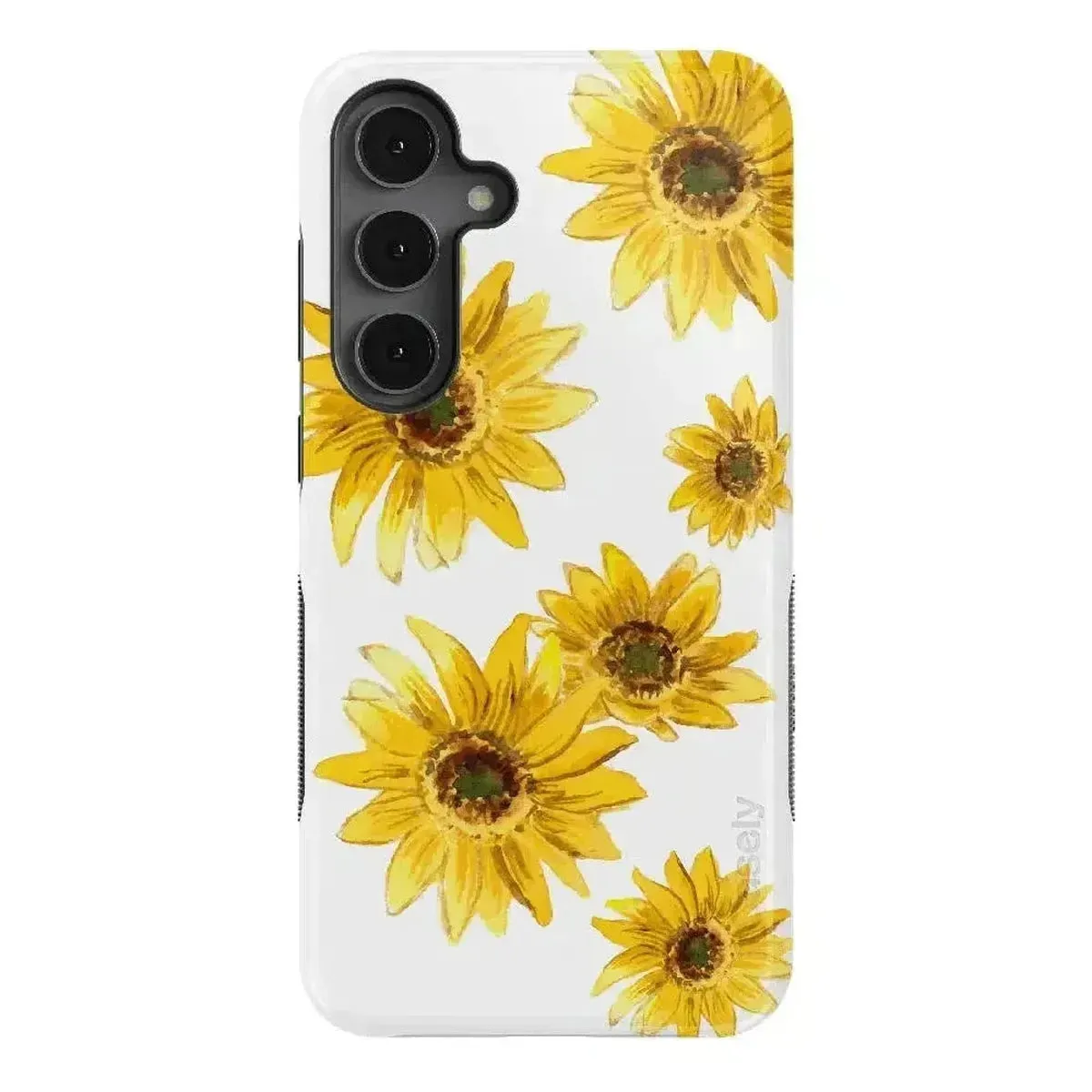 Wireless Compatible Simple Finish Golden Garden | Yellow Sunflower Floral Samsung Case
