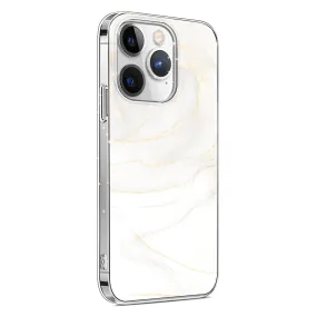 Soft Finish iPhone 15 Pro Max White Marble Case - Classic Design | Inspire Series