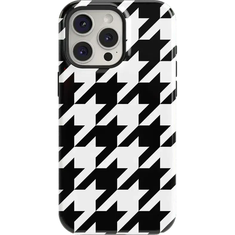 Houndstooth | High Contrast Design Case Grip Safe Sleek Finish