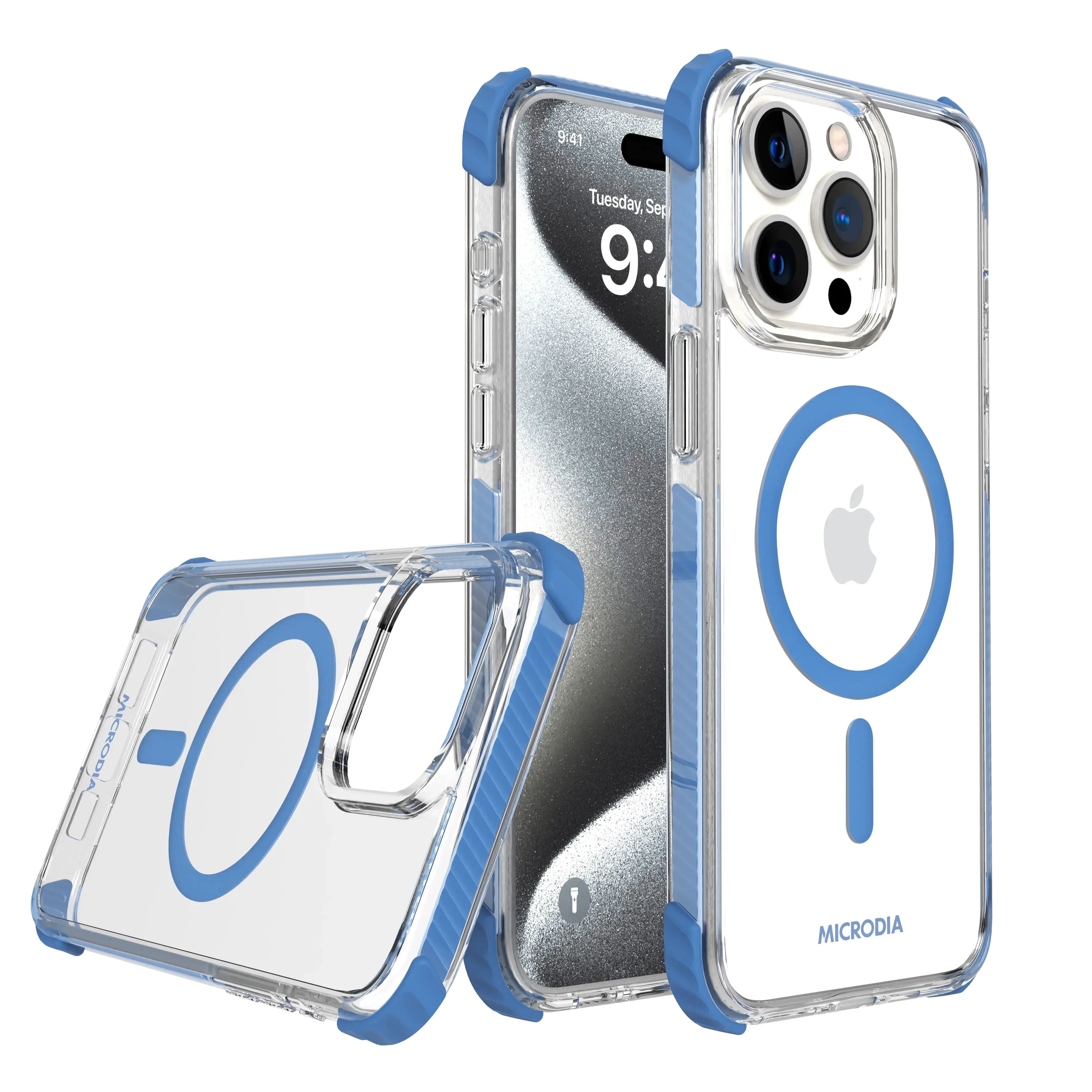 Portable Grip MICRODIA CRYSTAL GEAR? High Transparency Protective iPhone Case - Blue