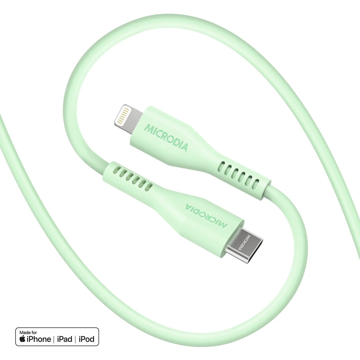 MICRODIA Fruitywire? Liquid Silicon 60W USB-C to Lightning Charge & Sync Cable Interface USB-C (USB2.0), MFi Lightning Transfer Speed 480Mbps Flexible Shell