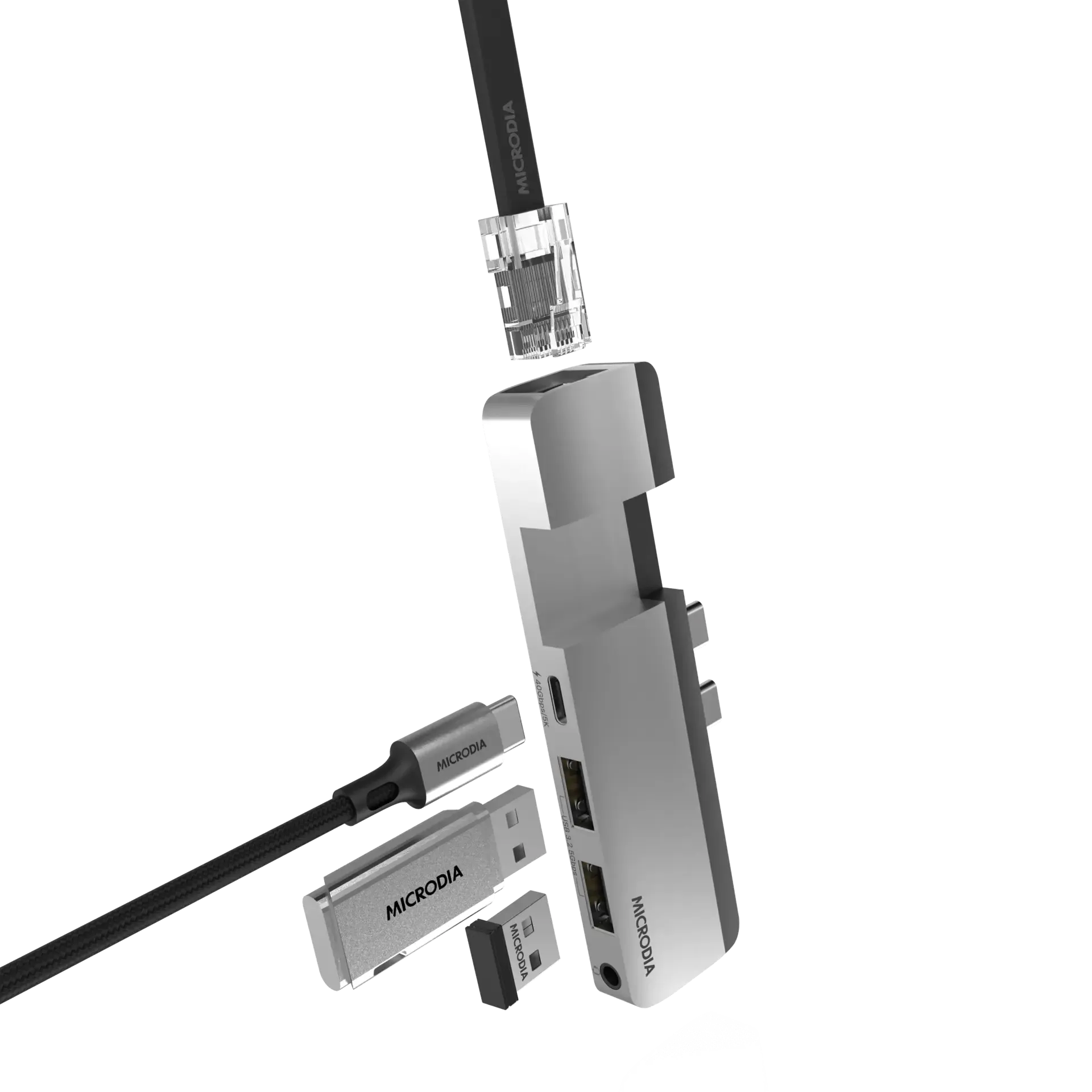 Soft Grip MICRODIA MAXIHub? 5-in-1 / 4-in-1 HUB for MacBook