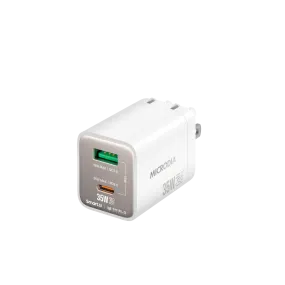MICRODIA SMARTCube? Nano 35W GaN Pro Wall Charger, Dual-Port, USB-C PD3.0   USB-A QC3.0 Everyday Function