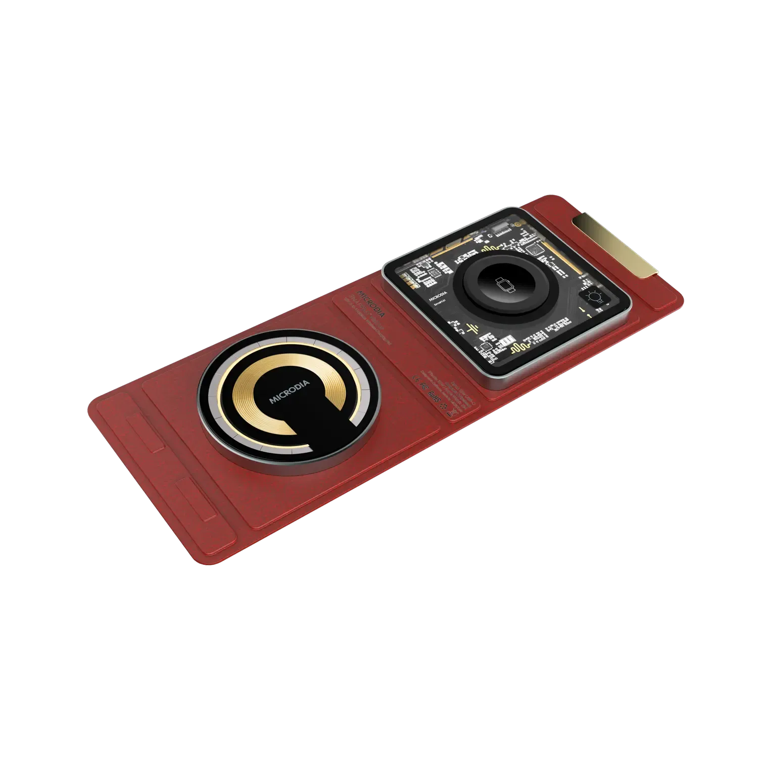 Hybrid Touch MICRODIA SNAPPad? Visi.DUO Crocodile Birkin, 18W 3-in-1 Portable Foldable Wireless Charging Pad