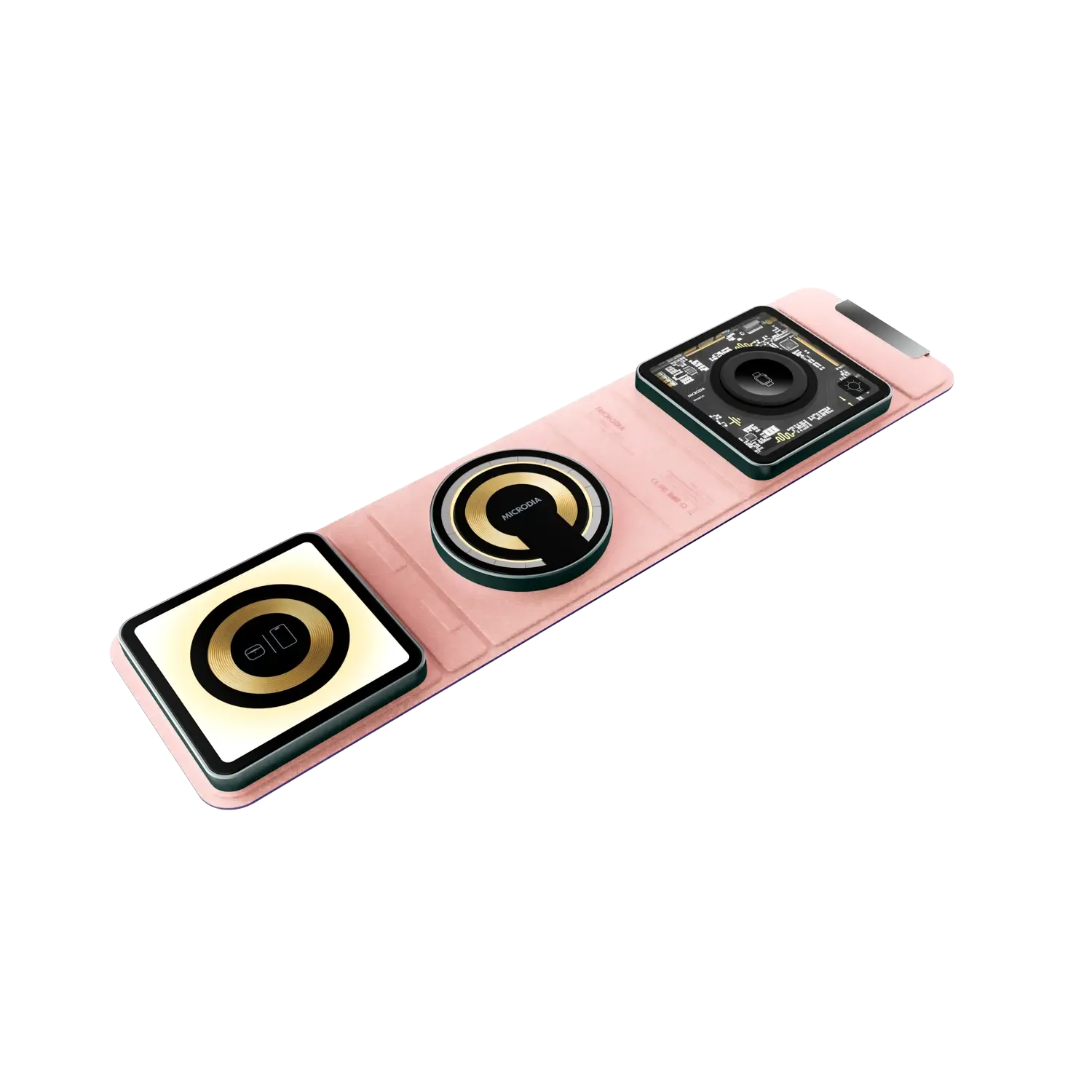 Elegant Texture Layer MICRODIA SNAPPad? Visi.TRIO, 23W 4-in-1 Foldable Wireless Charging Pad