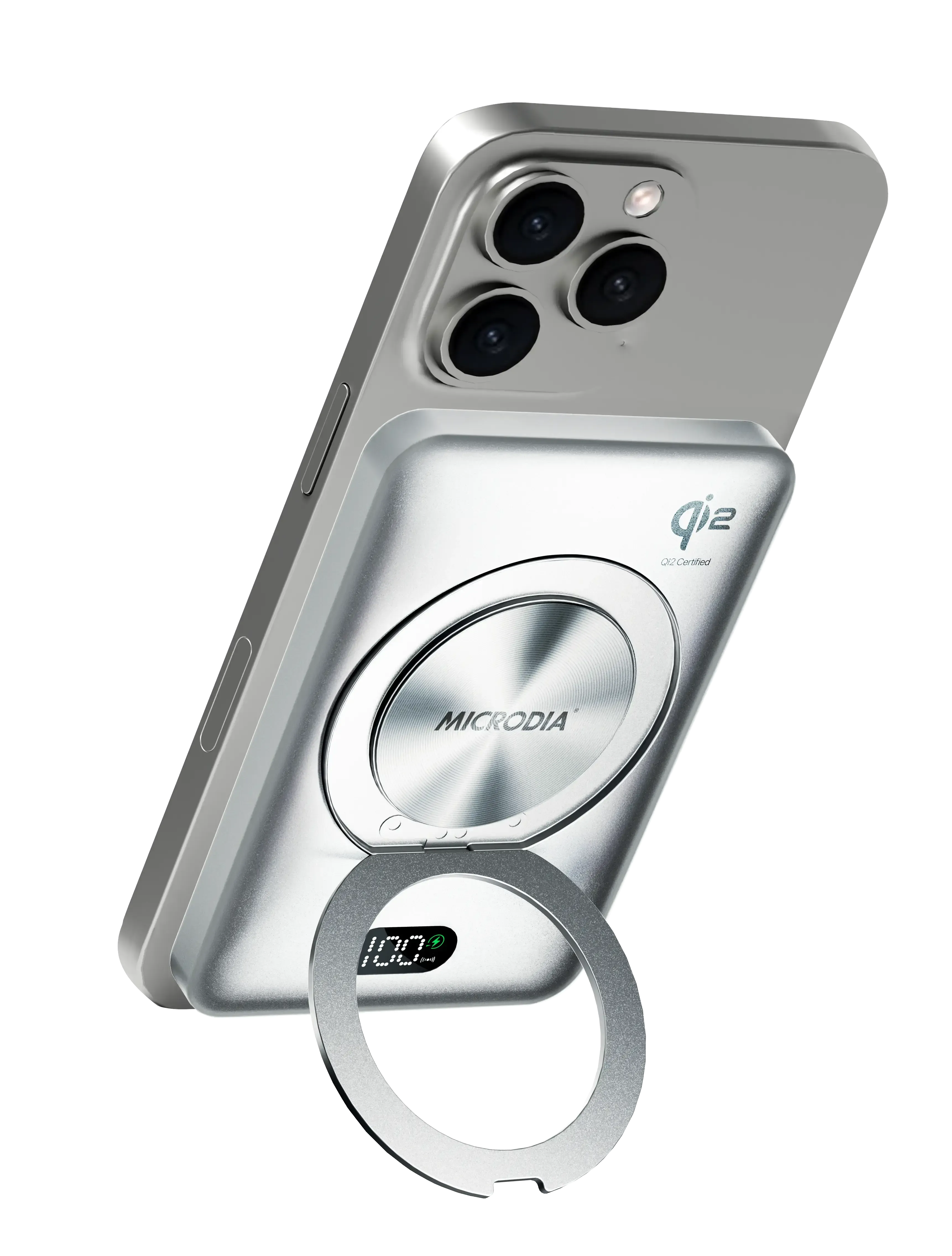 Soft Feel MICRODIA SNAPPower? RING Qi2, 5-in-1 35W, Magnetic Wireless Power Bank