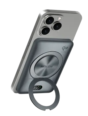 MICRODIA SNAPPower? RING Qi2, 5-in-1 35W, Magnetic Wireless Power Bank Minimal Pattern Texture
