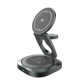 Matte Coating Finish MICRODIA SNAPStation? AXIS World??s 1st 32.5W Qi2 5-in-1 Charging Station with Rotatable Base