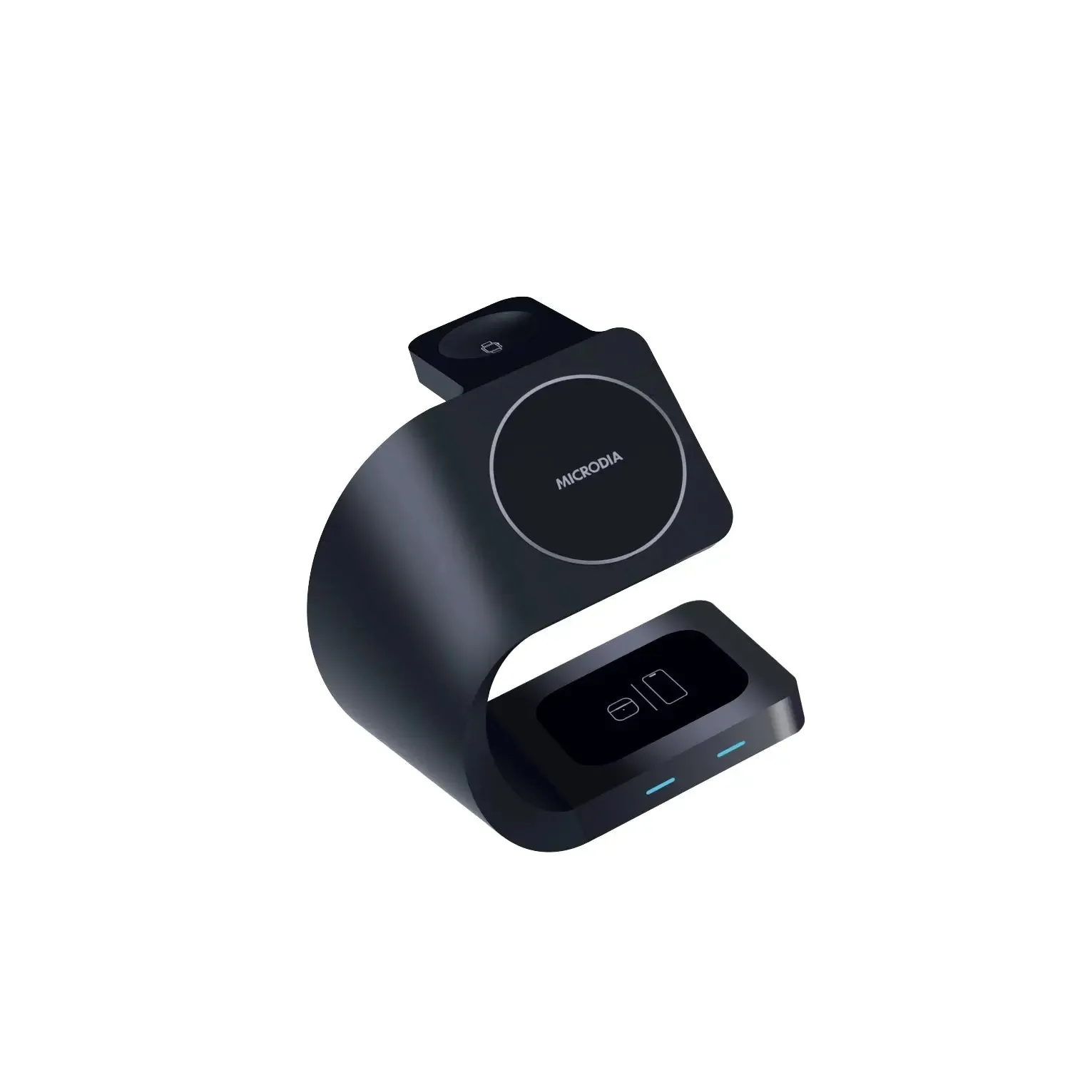 Elegant Build Slim Texture MICRODIA SNAPStation? Curve Mini, 23W 4-in-1 Magnetic Wireless Charging Station