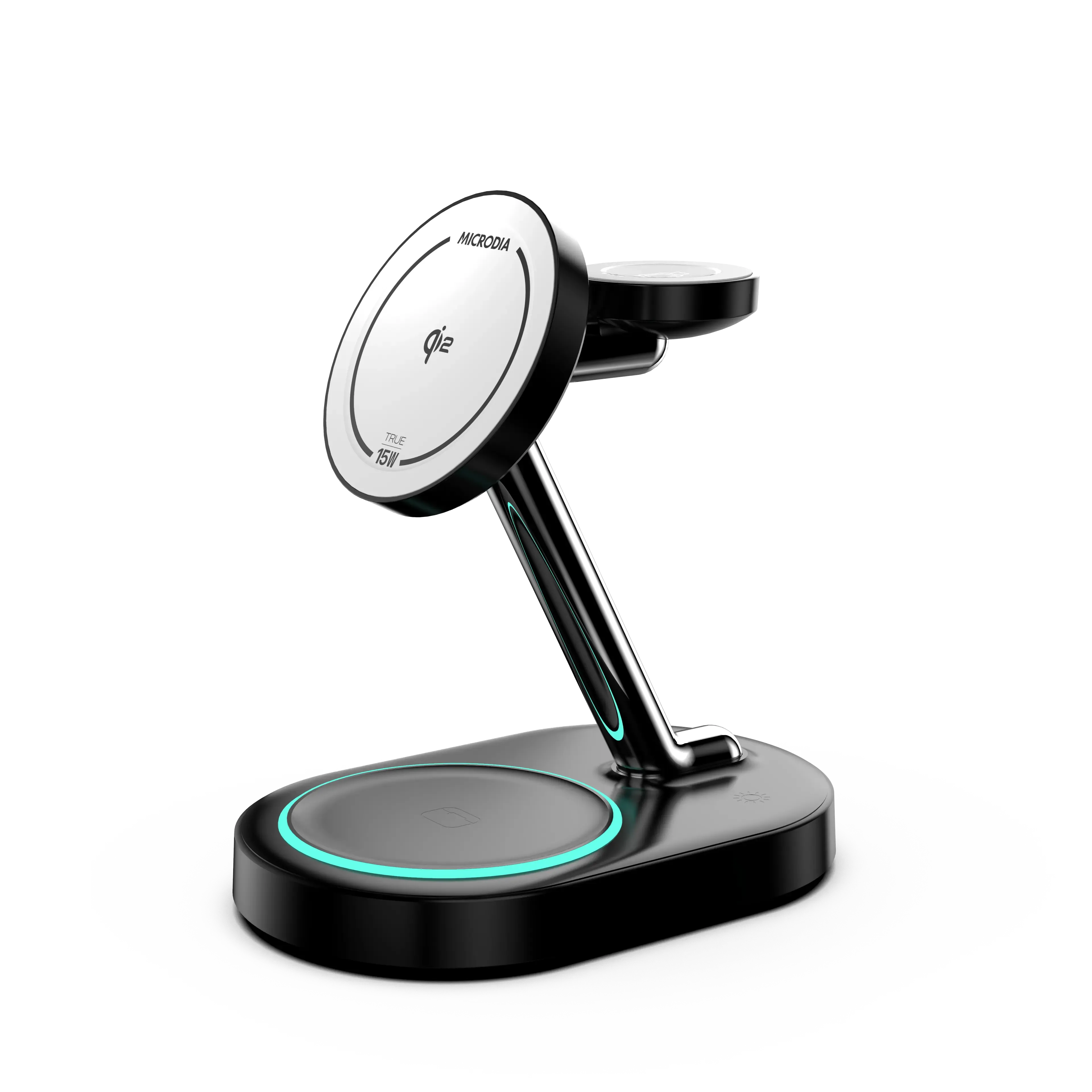 Durable Texture Finish MICRODIA SNAPStation? PLUS Qi2 23W 4-in-1 Magnetic Wireless Charging Station
