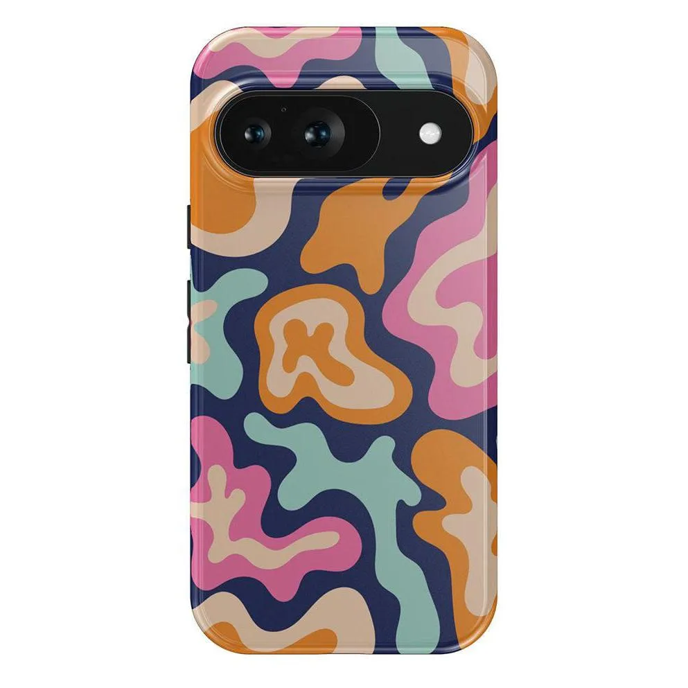 Midnight Color Splash | Abstract Retro Google Pixel Case Stylish Surface Design Elegant Pattern