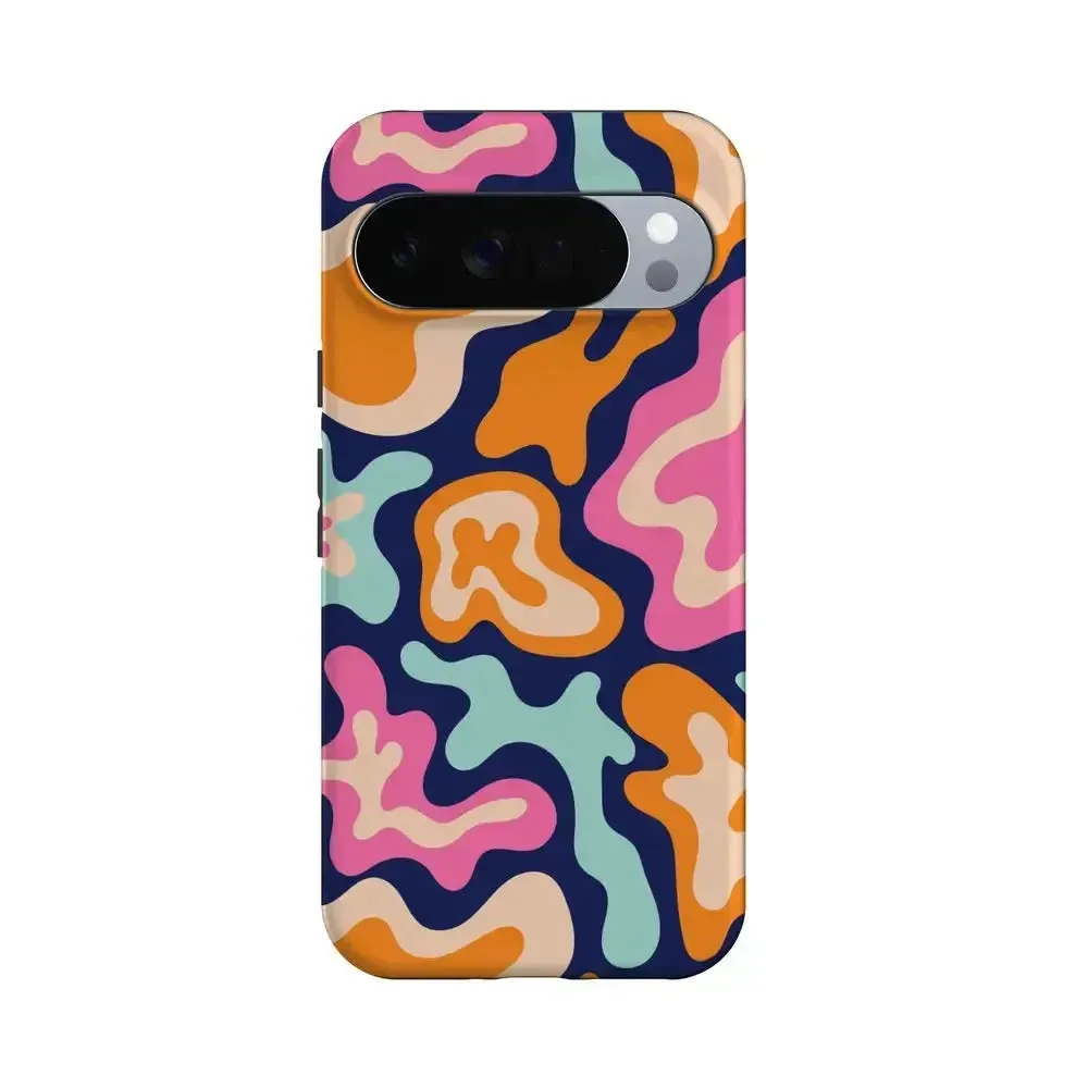 Compact Look Smooth Form Midnight Color Splash | Abstract Retro Google Pixel Case