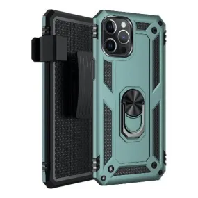 Military Series Green Kickstand Case - iPhone 12 Pro Max Shock Surface Rugged Design
