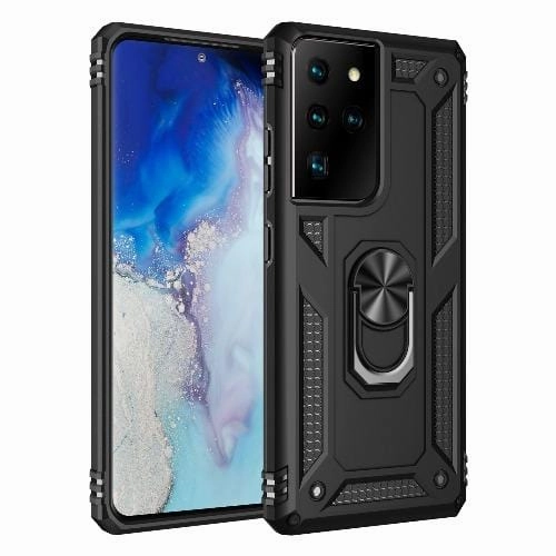 Military Heavy-Duty Kickstand Case - Samsung Galaxy S21 Ultra Premium Surface Texture Stylish Finish