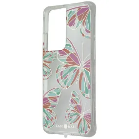 Shock Absorption Layer Durable Texture Finish Case-Mate Prints Series Case for Samsung Galaxy S21 Ultra 5G - Butterflies
