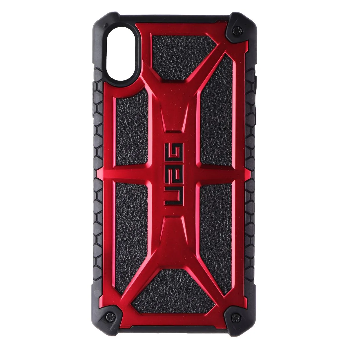 UAG Monarch Series Protective Case Cover for iPhone Xs Max - Crimson Black/Red Vivid Detail Polished Edge