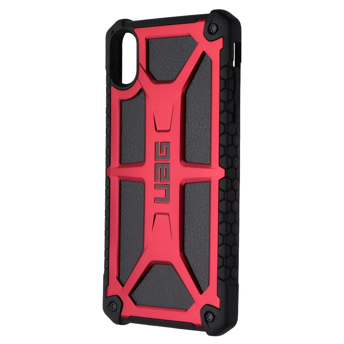 Polished Surface UAG Monarch Series Protective Case Cover for iPhone Xs Max - Crimson Black/Red