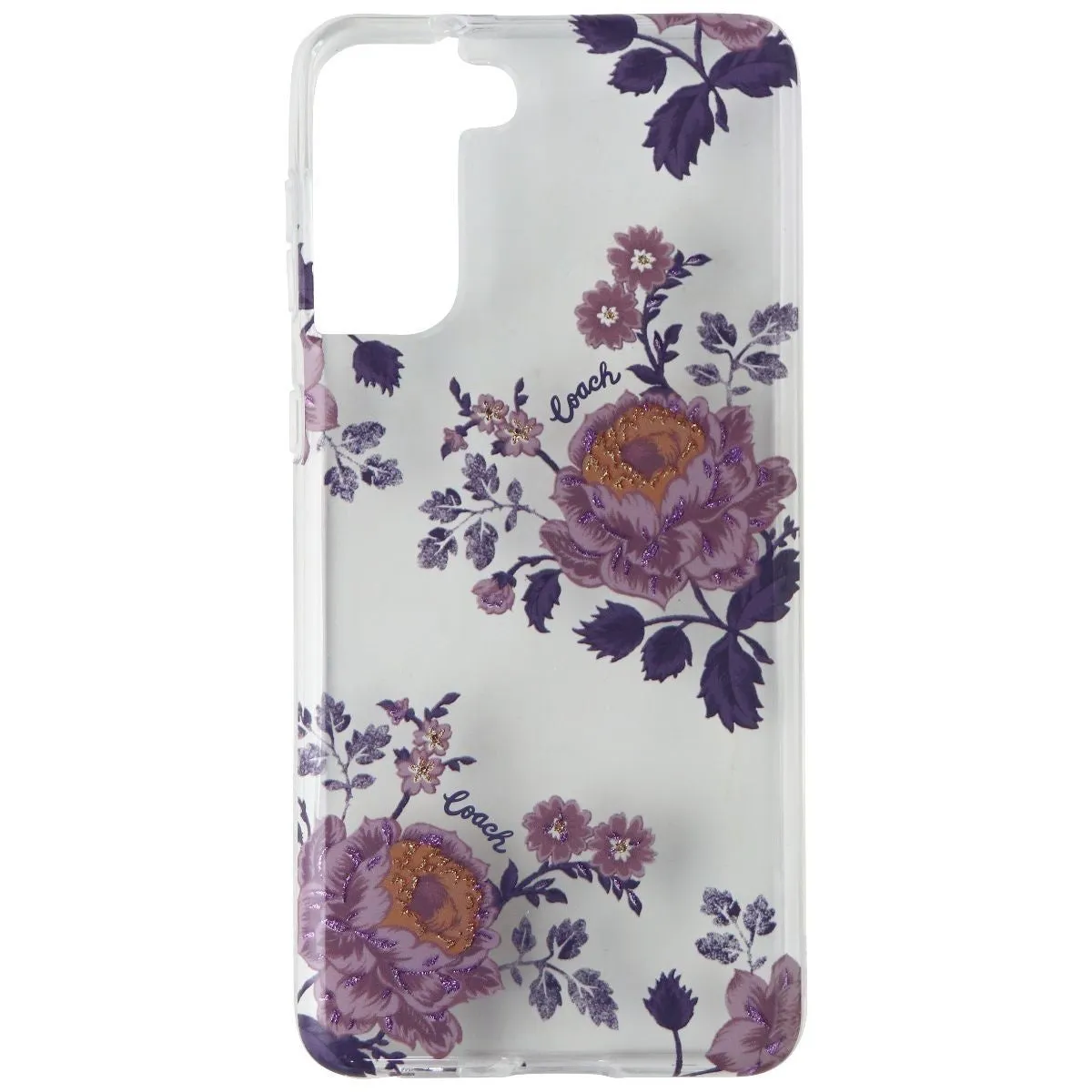 Coach Protective Case for Samsung Galaxy (S21 ) 5G - Moody Floral Purple / Clear Minimal Texture Layer