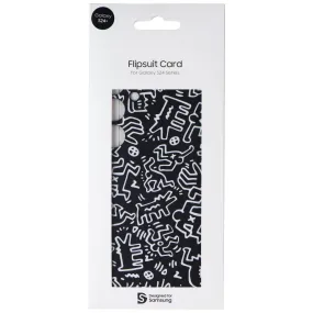 Samsung Interactive Flipsuit Card for Galaxy S24  (Plus) - Keith Haring Black Polished Surface Minimal Edge Design