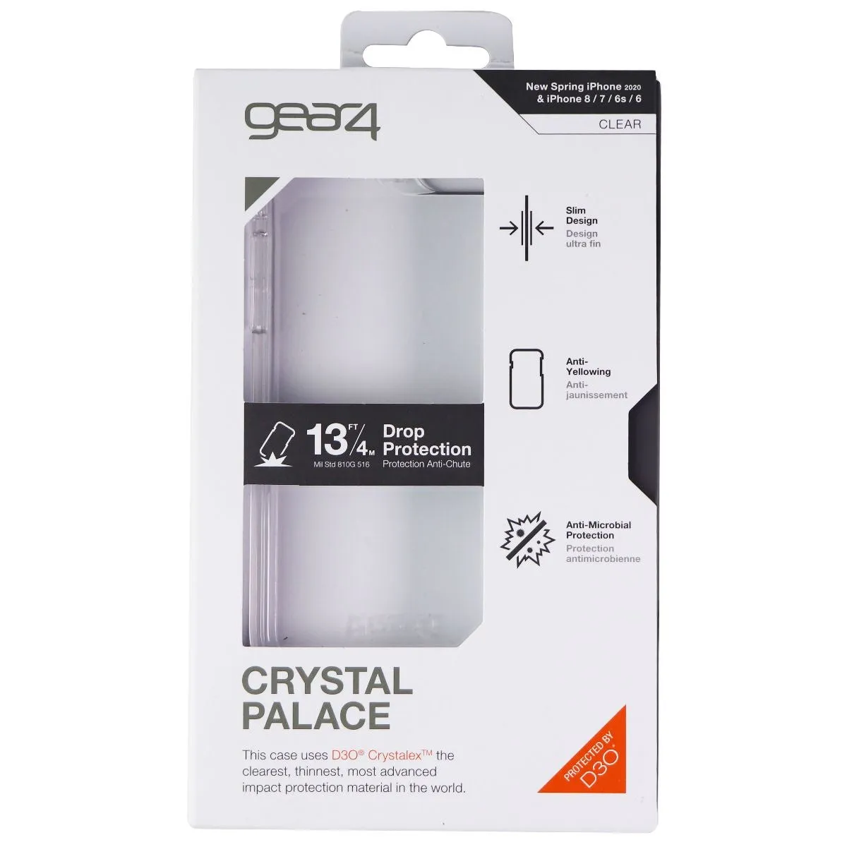 Polished Texture Drop Shield ZAGG Crystal Palace Series Case for Apple iPhone SE (2nd Gen) & 8/7 - Clear