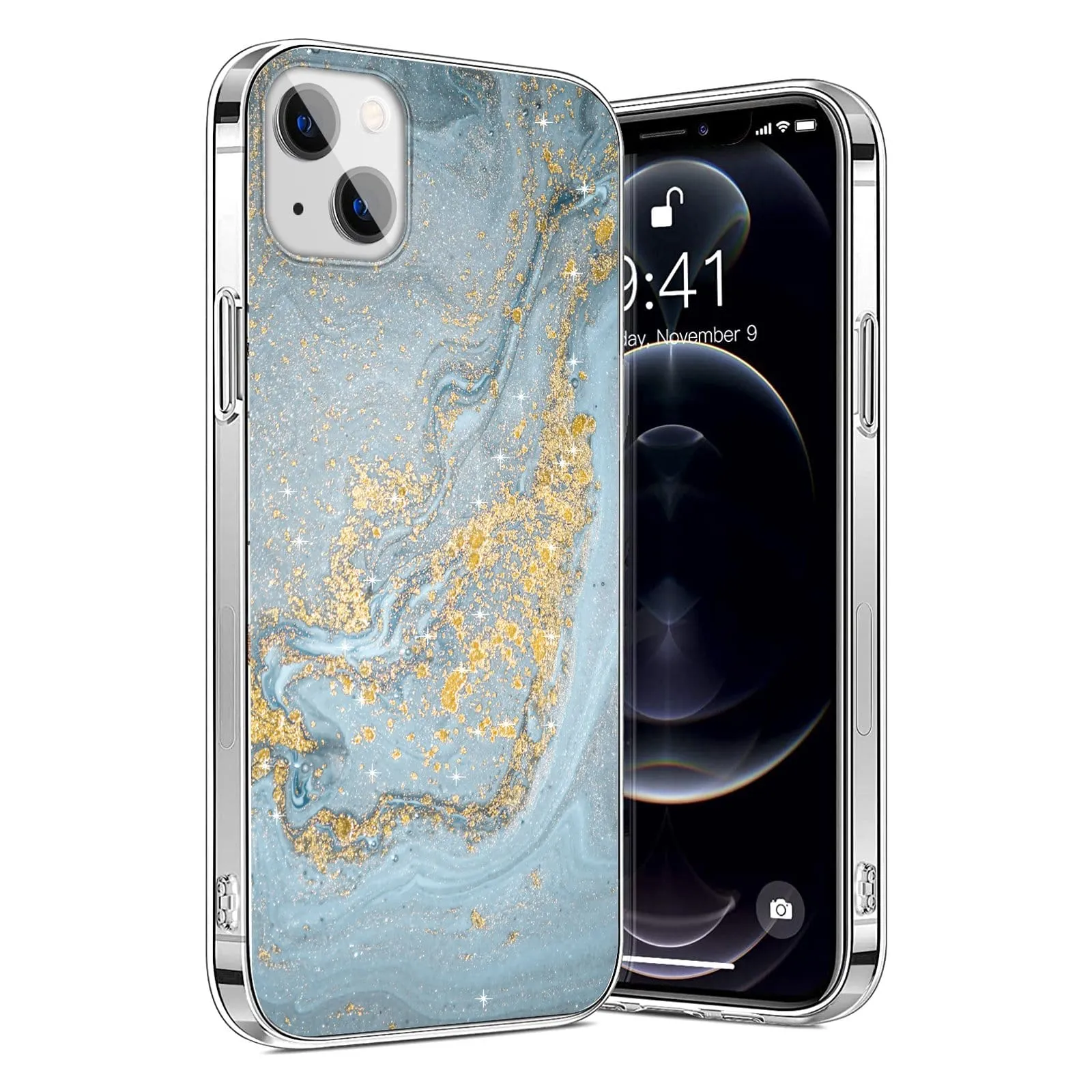 Everyday Use Textured Comfort Blue Marble Series Case - iPhone 13 Mini