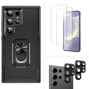 Raider Series Heavy Duty Kickstand Case with Screen and Camera Protector - Samsung Galaxy S24 Ultra Smooth Layer