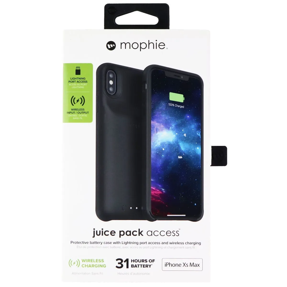 Durable touch Mophie Juice Pack Access Battery Case (2200 mAh) for Apple iPhone Xs Max - Black