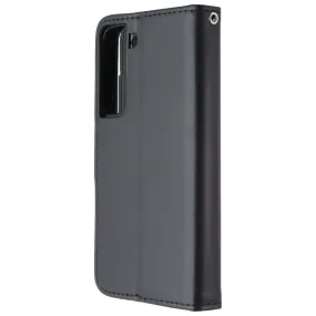 Mybat MyJacket Wallet Case for Samsung Galaxy S22 - Black Leather Rugged Frame Design Matte Layer