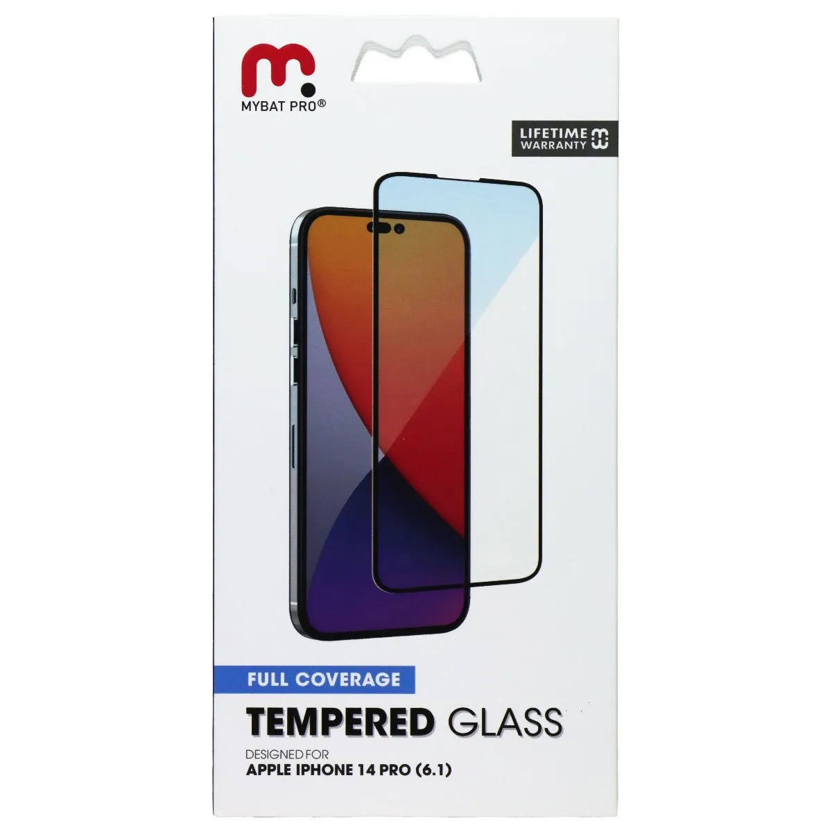 MyBat Pro Full Coverage Tempered Glass for Apple iPhone 14 Pro - Black Border Device Armor Layer