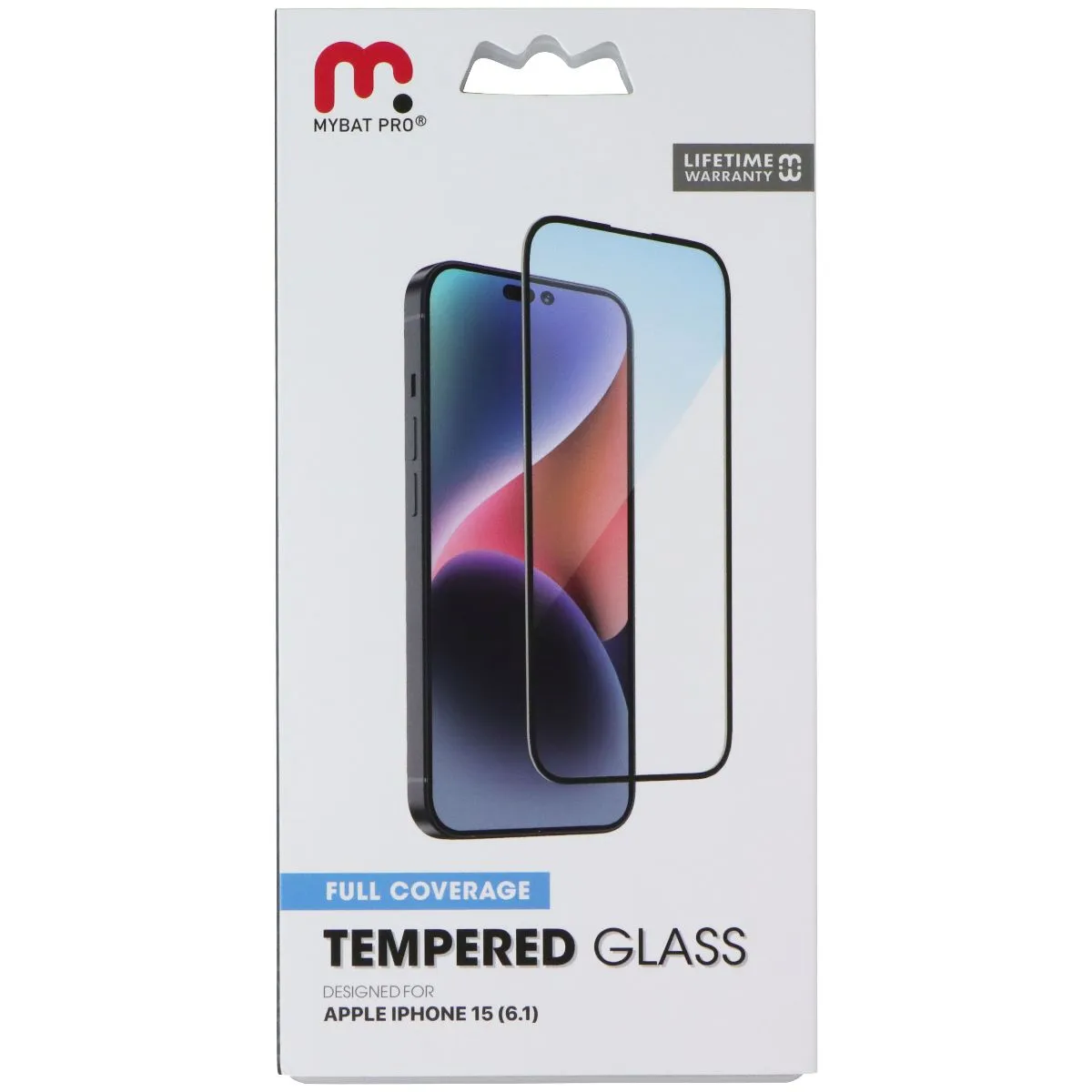 MyBat Pro Full Coverage Tempered Glass for Apple iPhone 15 Mobile Screen Guard full adhesive protector