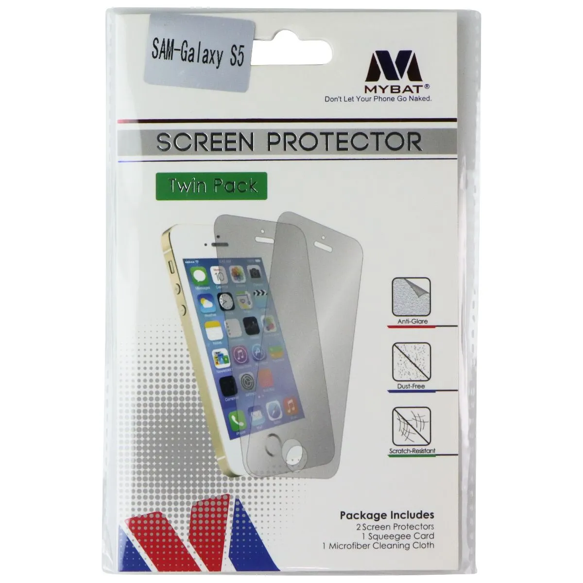 MyBat Screen Protector for Samsung Galaxy S5 - Twin Pack / Clear precise edge protector