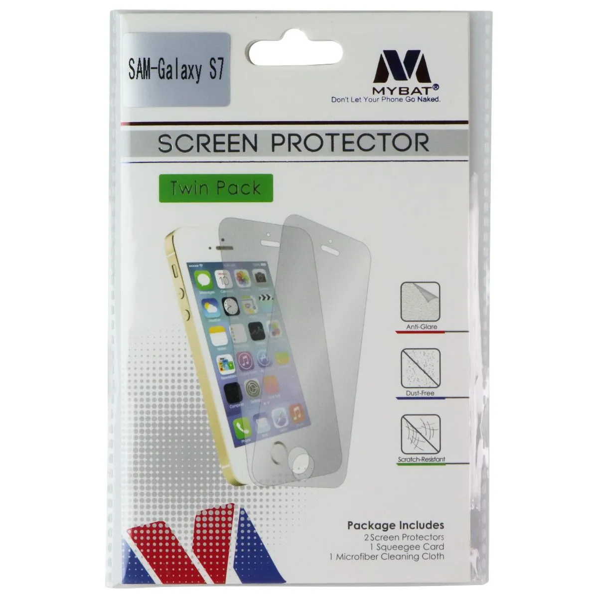 MyBat Screen Protector for Samsung Galaxy S7 - Twin Pack / Clear Impact Resistant