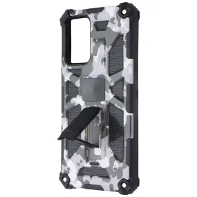 Colorful Pattern Mybat Sturdy Case with Stand for Samsung Galaxy A72 5G - Gray/Black Camouflage