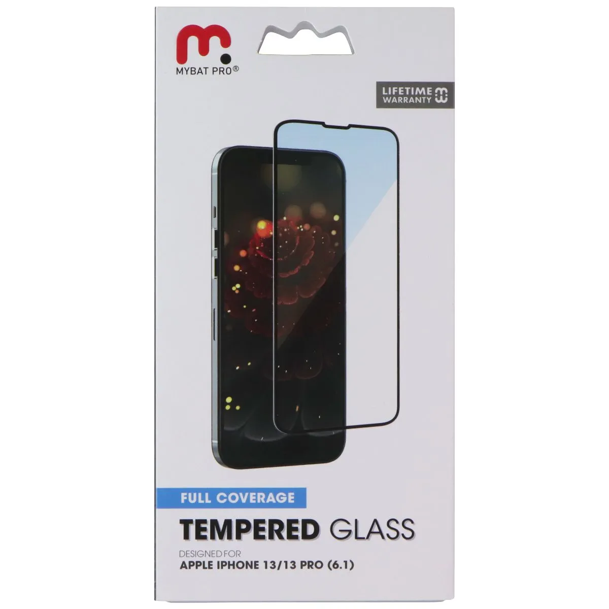 Mybat Pro Full Coverage Tempered Glass for Apple iPhone 13/13 Pro - Black Edges Anti Fingerprint Shield