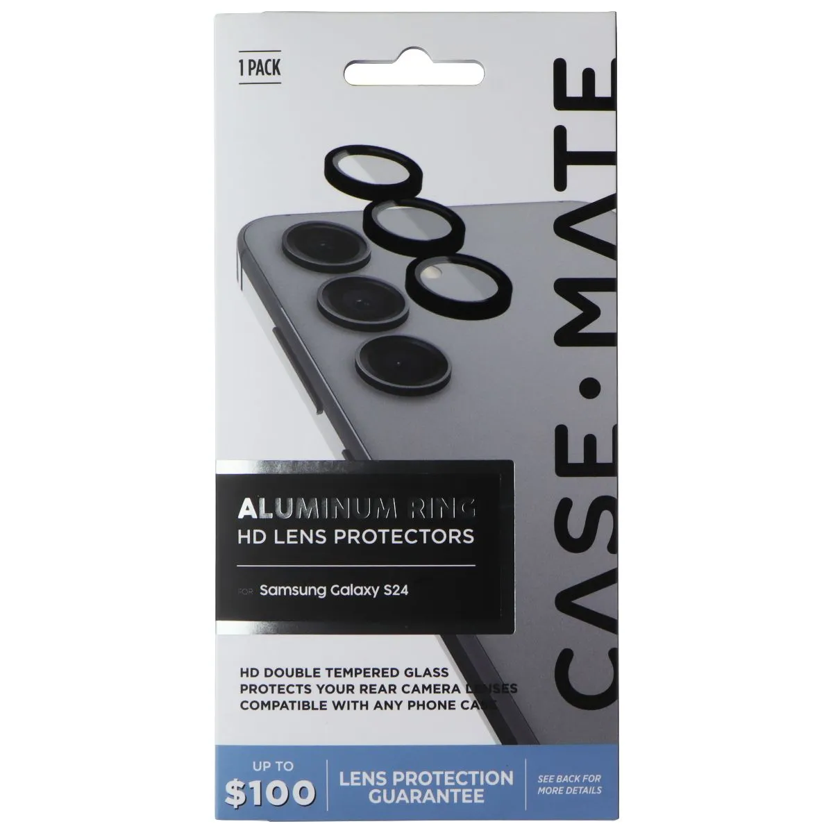 Case-Mate Aluminum Ring HD Lens Protectors for Samsung Galaxy S24 Device Screen Shield