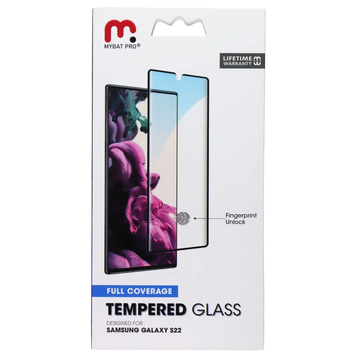 Mybat Pro Full Coverage Tempered Glass for Samsung Galaxy S22 - Clear Smart Tech Crystal Guard Protector