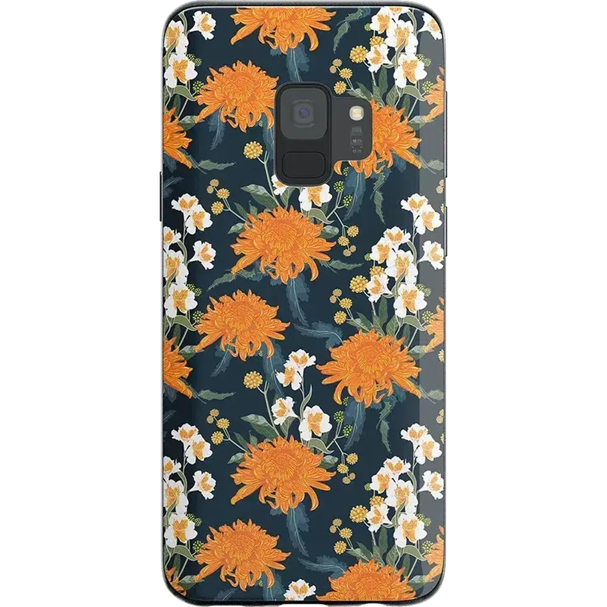 High gloss Student Friendly Off Tropic Floral | Exotic Orange Flower Samsung Case