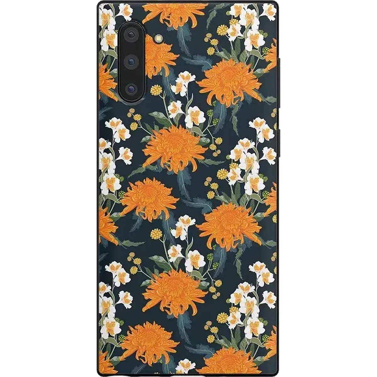 Smooth Form Elegant Build Texture Off Tropic Floral | Exotic Orange Flower Samsung Case