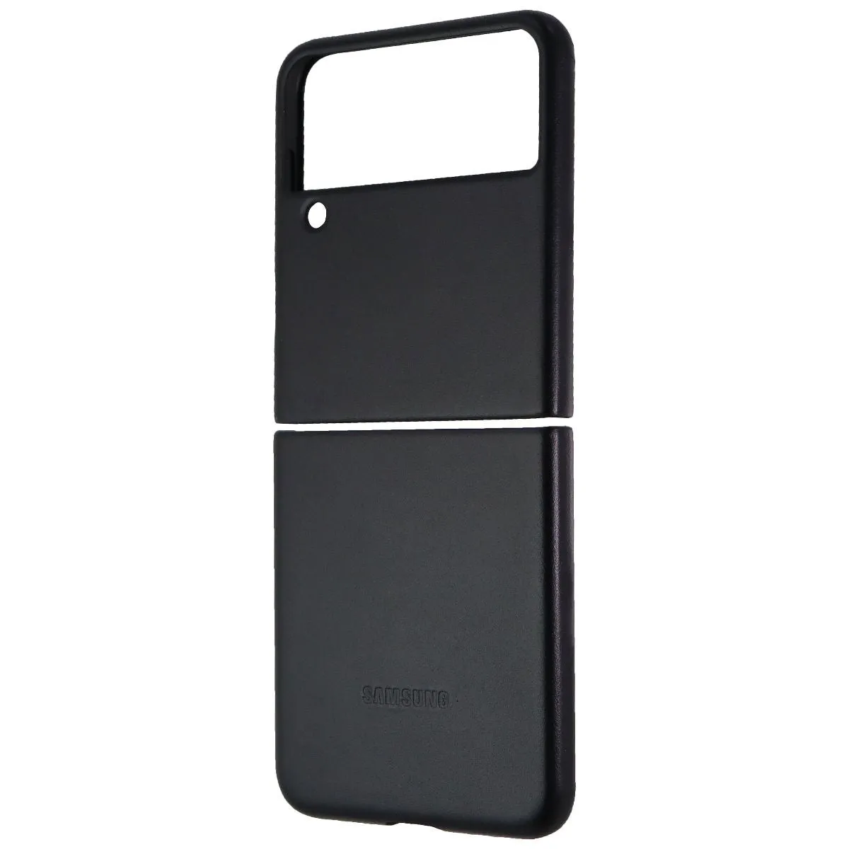 Trendy Detailing Official Samsung Leather Cover for Galaxy Z Flip3 5G - Black