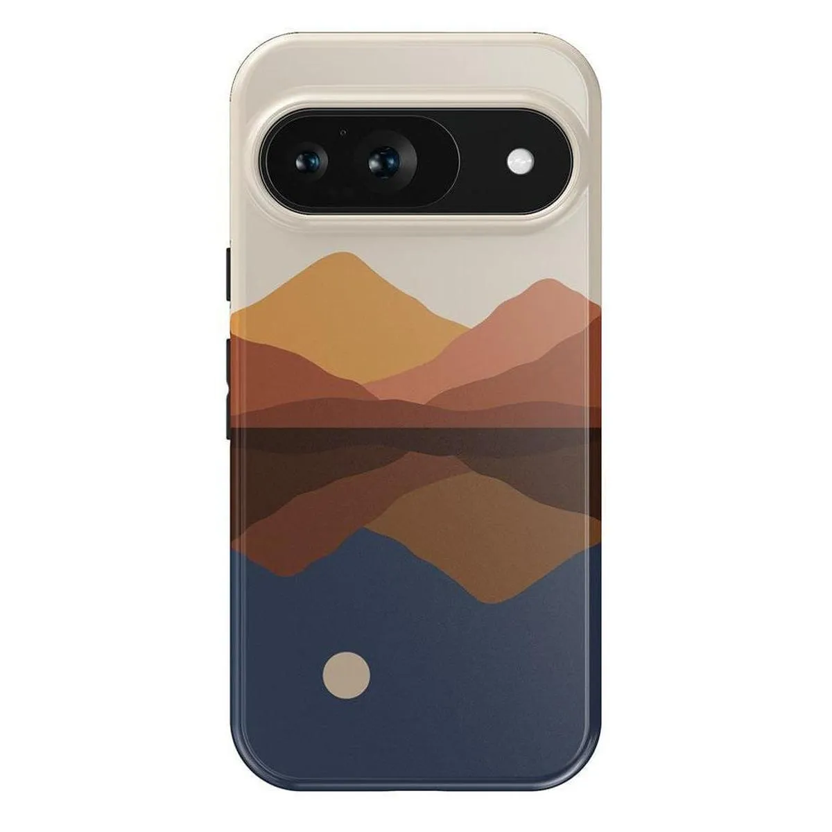 Opposites Attract | Day & Night Colorblock Mountains Google Pixel Case Frosted Finish Matte Build