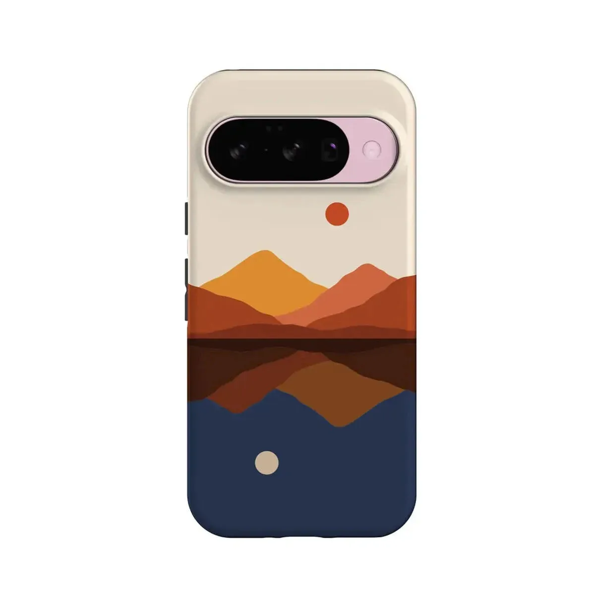 Gloss Finish Design Opposites Attract | Day & Night Colorblock Mountains Google Pixel Case