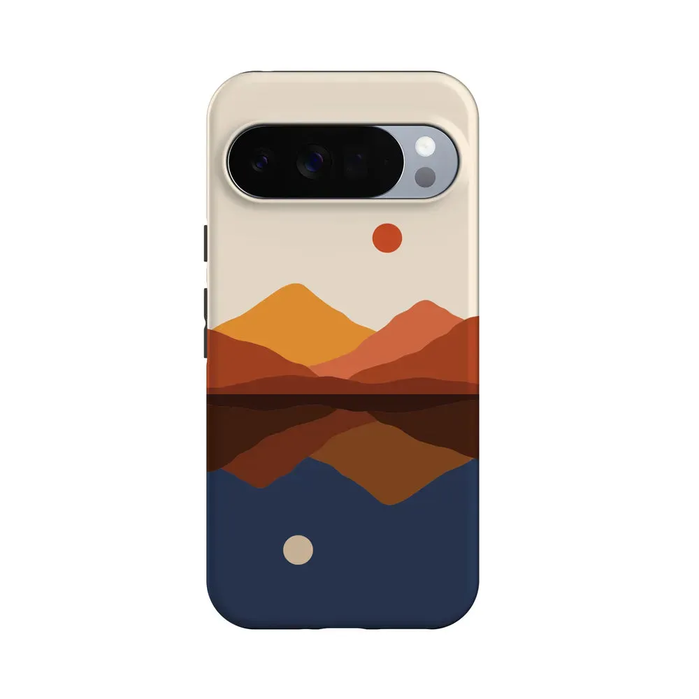 Opposites Attract | Day & Night Colorblock Mountains Google Pixel Case Premium Feel Layer